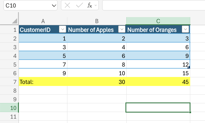 Excel Drag to Resize example