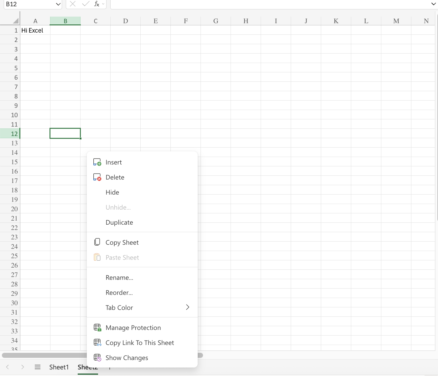 Excel Editing Sheets example