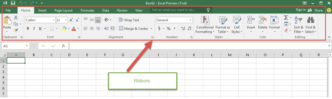 Excel Ribbon example