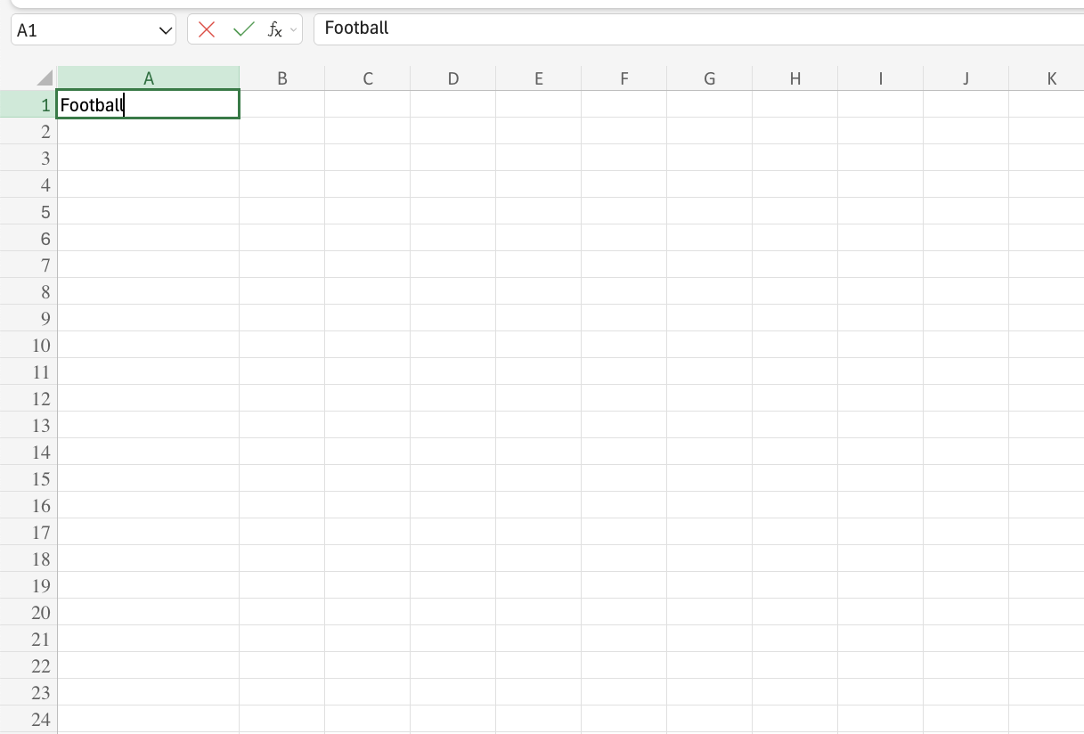 Selecting a cell example