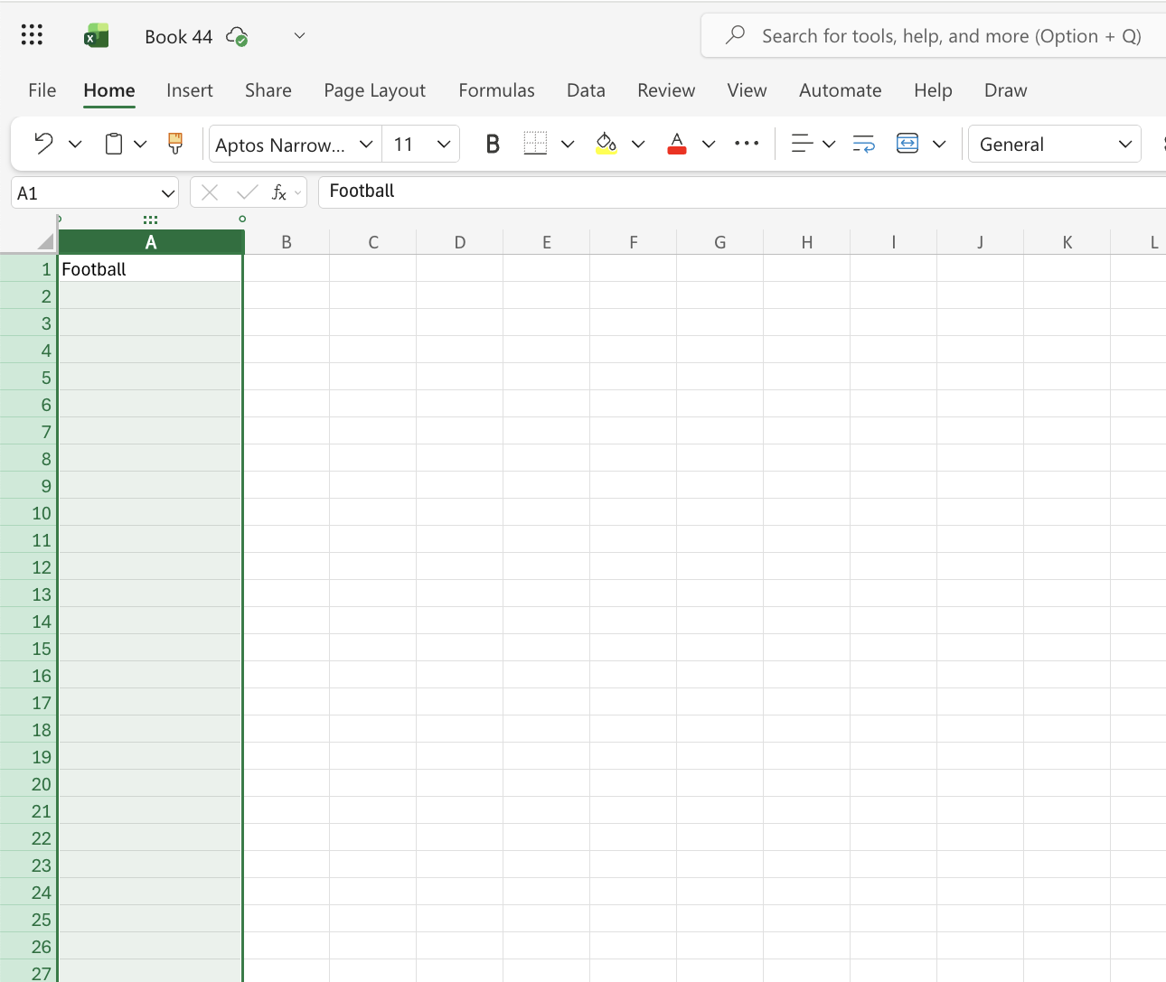 Selecting a column example